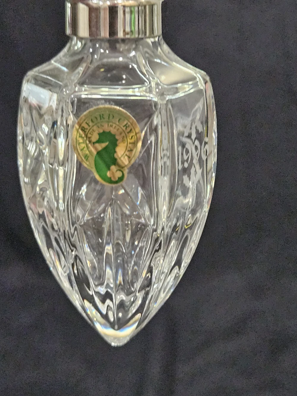 Waterford Crystal 1996 Annual Christmas Ball Ornament Vintage Teardrop Ireland
